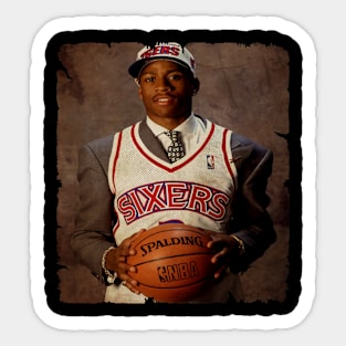 Young Allen Iverson in Sixers Vintage Sticker